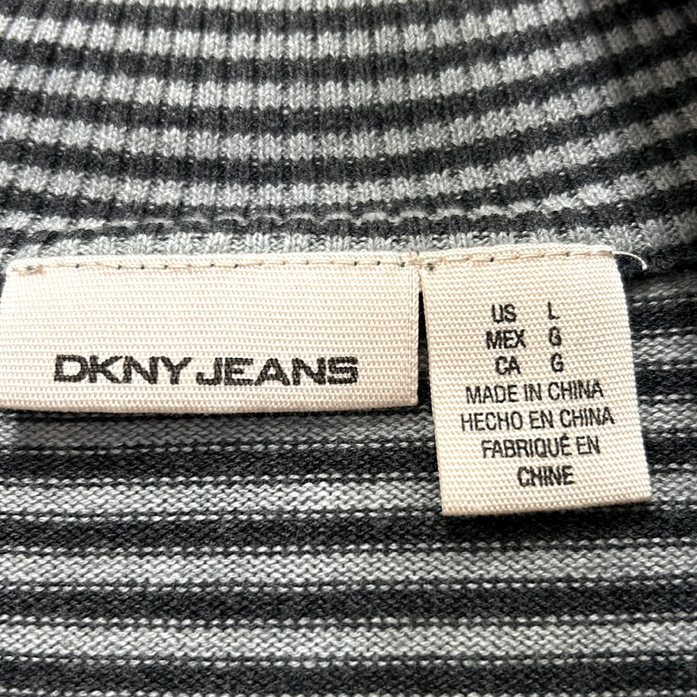 DKNY Men’s sweater with zipper Size L grey with Dark grey - Picture 4 of 6
